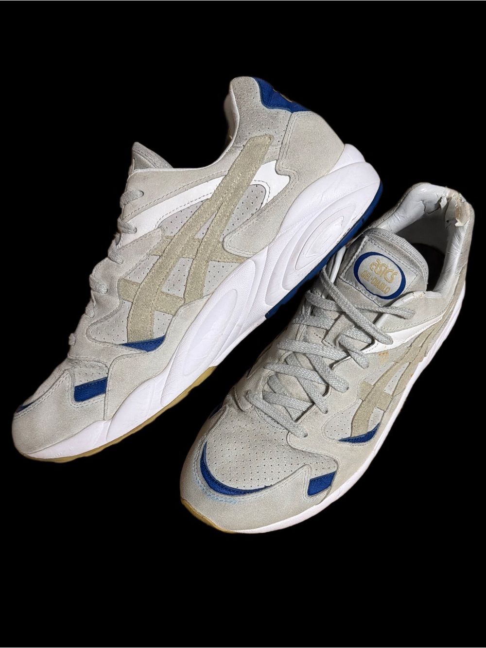 Asics GEL-DIABLO Men's size 11 Gray Khaki Blue Suede Sneakers